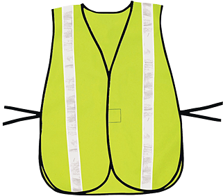 Non-ansi Solid Gloss Stripe Vest Reflective Work Gear - Vest (340x510)