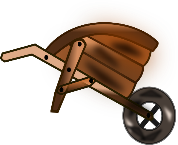 Stock Photo Of Wooden Wheelbarrow K3402743 - Wheelbarrow Clipart (600x496)