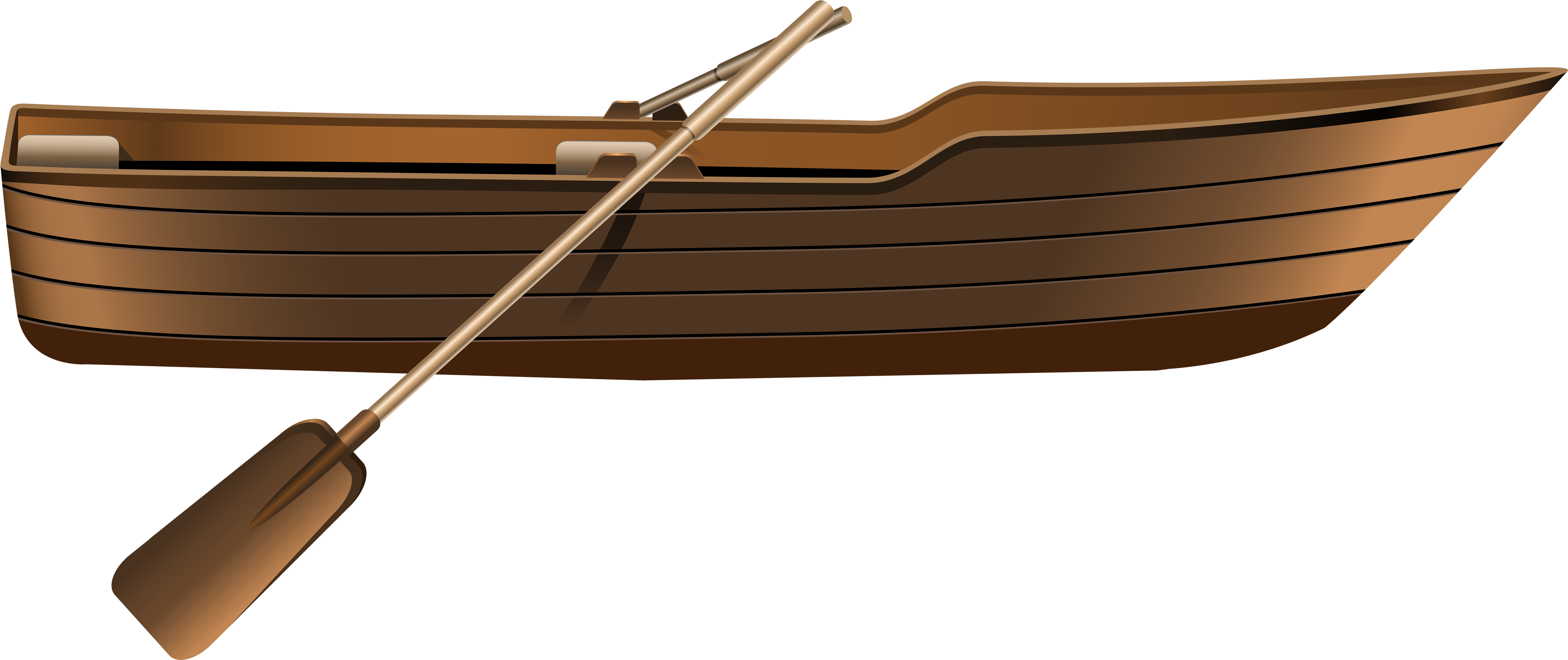 Wooden Boat Png Clip Art - Rowing Boat Clipart (7000x3039)