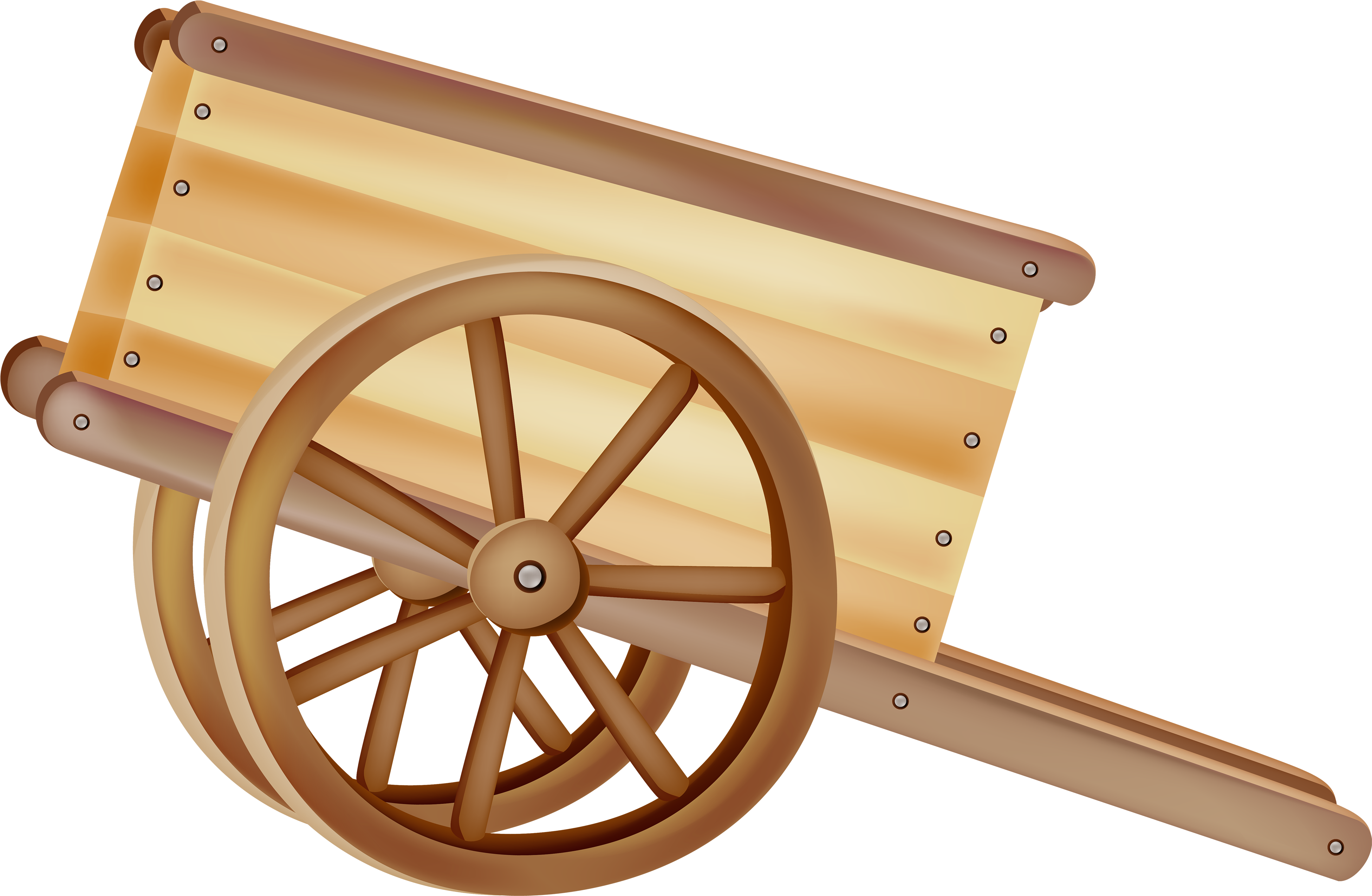 Wood Clipart Wheelbarrow - Bullock Cart Clipart Png (4000x2612)
