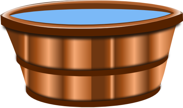 Wooden Bucket Clip Art At Clker Com Vector Clip Art - Bucket Of Water Png (600x353)