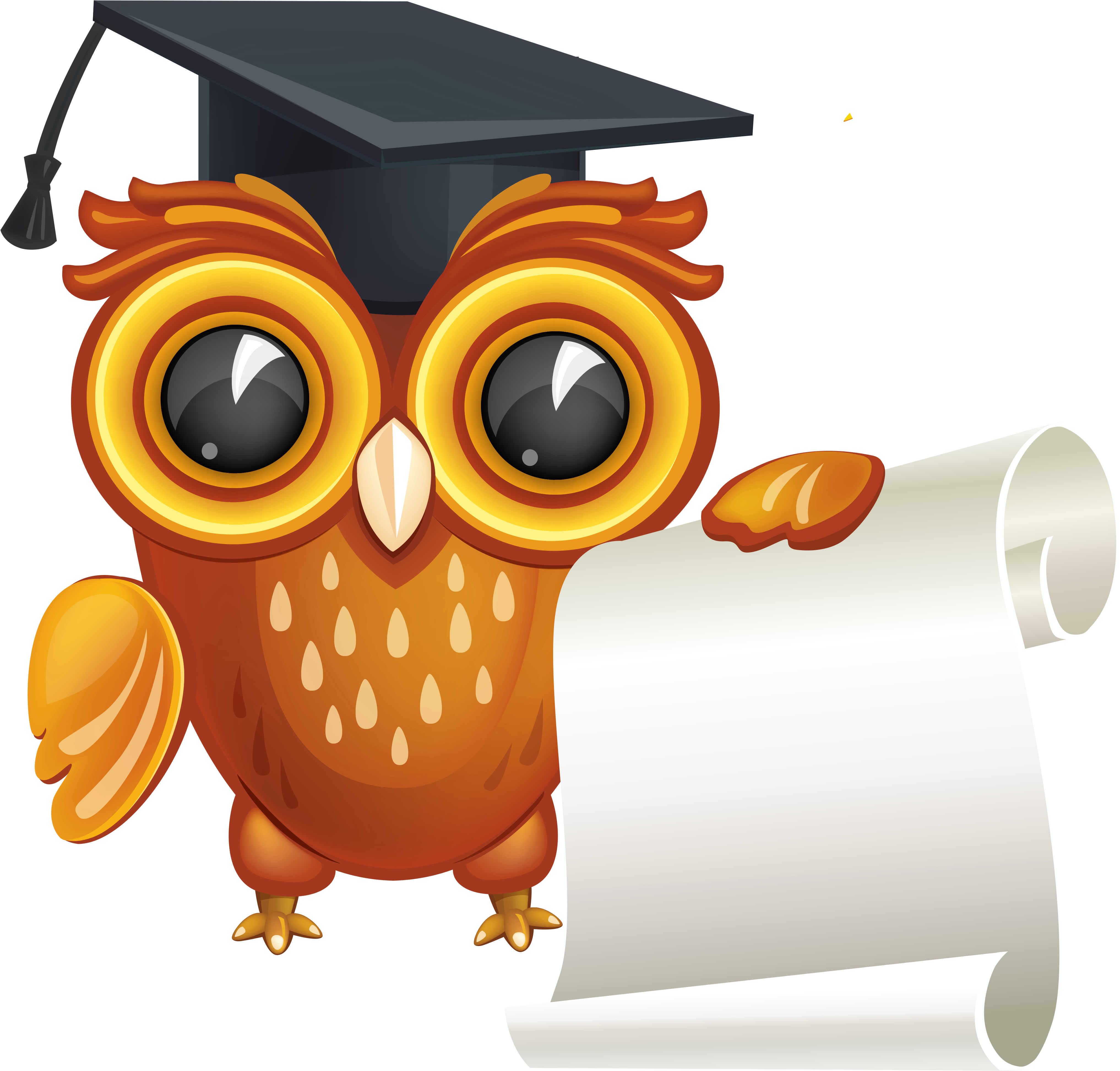 Owl With Diploma Clipart Image Gallery Yopriceville - Owl Diploma (4495x4187)