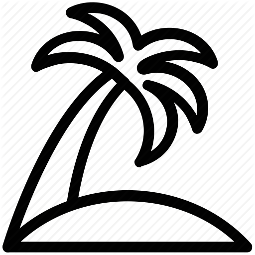 Arecaceae, Beach Tree, Coconut Tree, Palm, Palm Tree - Palm Tree Icon White (512x512)