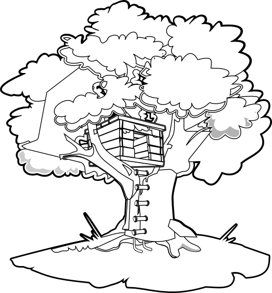 Peaceful Design Ideas Treehouse Coloring Pages Magic - Magic Tree House Treehouse (555x598)