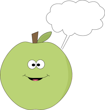 Green Apple And Blank Callout - Smiley (344x360)