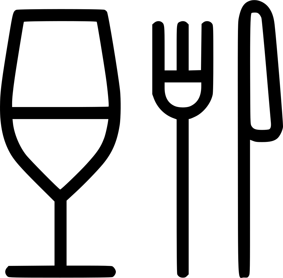 Glass Fork Knife Restaurant Food Comments - Food And Drink Icon (980x964)