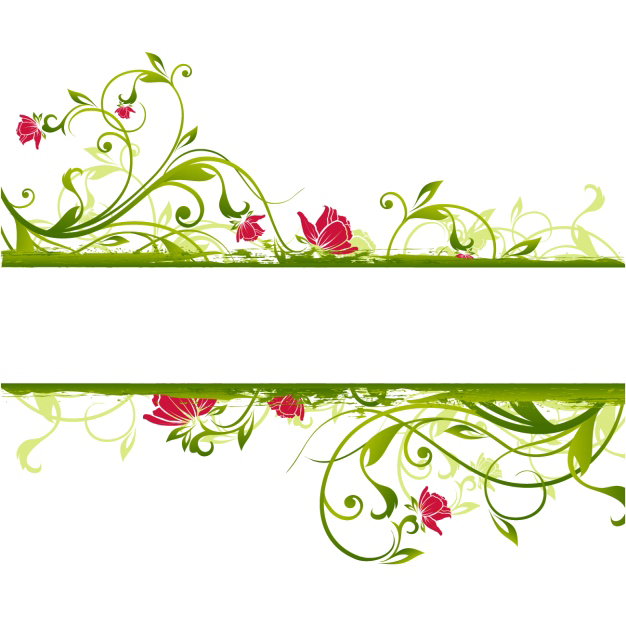 Flower Clip Art - Floral Rectangle Designs Vectors (626x626)