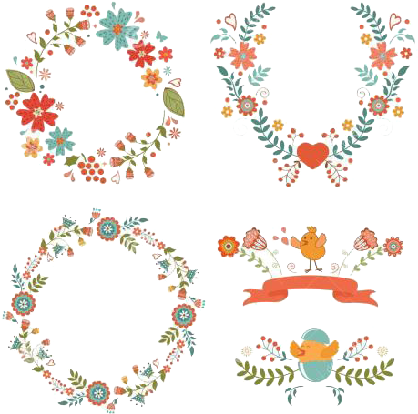 Flower Easter Wreath Clip Art - Flower Easter Wreath Clip Art (500x535)