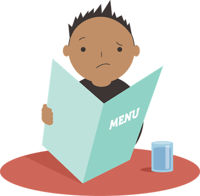 The Choice Architecture Of Restaurant Menus And How - Cartoon (400x391)