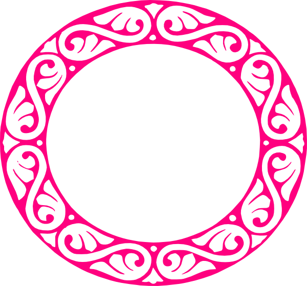 Scalloped Circle Frame Clip Art (600x559)