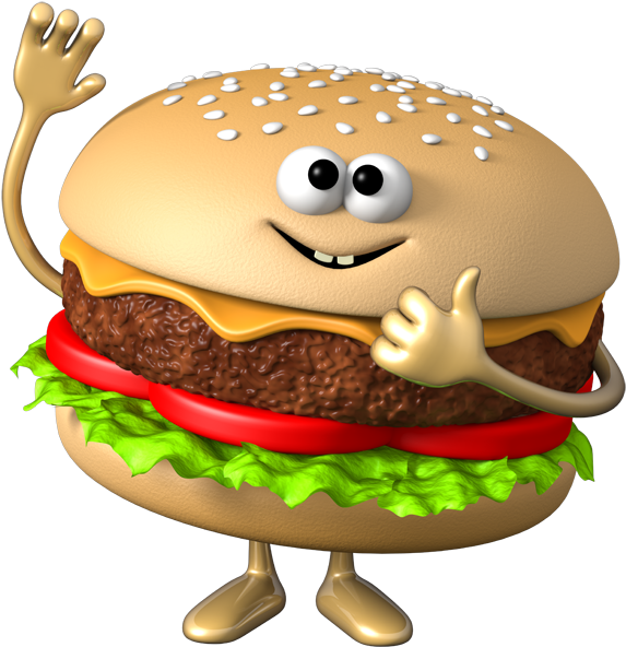 Hamburger Veggie Burger Fast Food Hot Dog Clip Art - Transparent Background Cute Hamburger Clipart (600x600)
