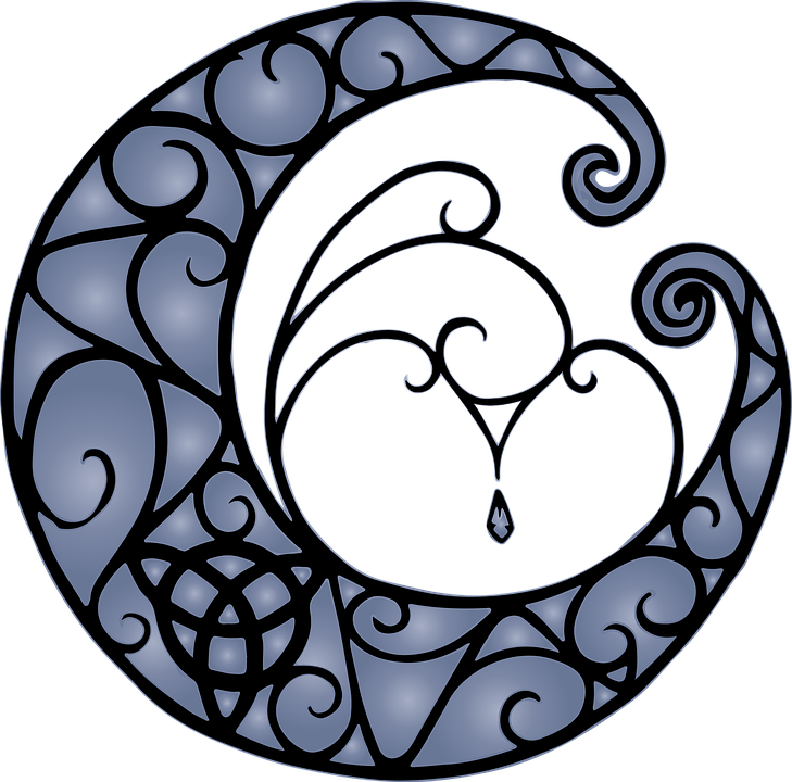 Pagan Clipart Goddess - Moon Triquetra (729x720)