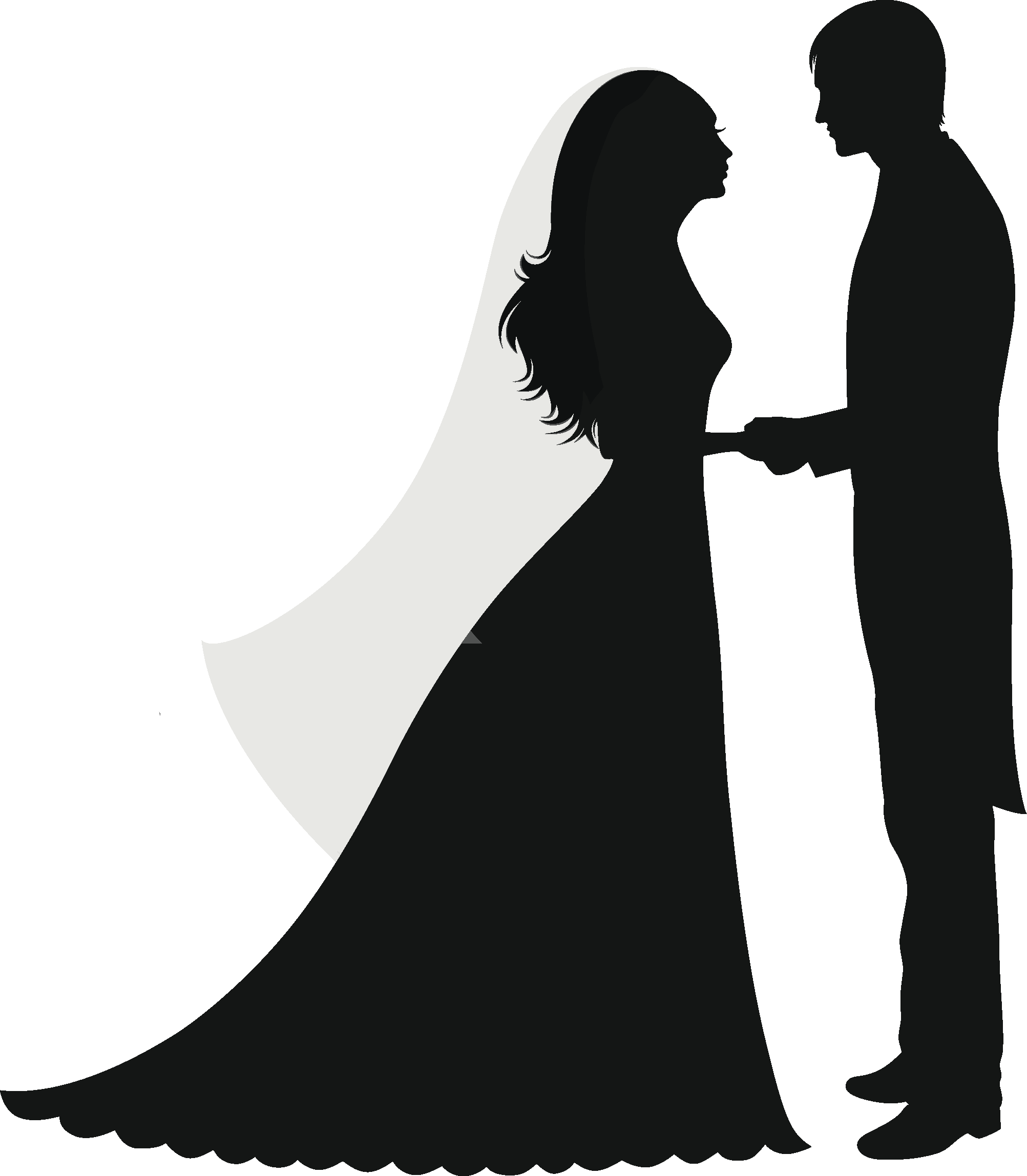 Married Couples, Wedding Cards, Screen Printing, Clip - Wedding Silhouette No Background (2005x2297)