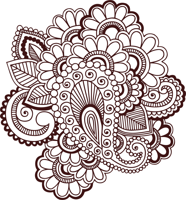 Clipart Henna Tattoo - Henna Tattoo Clip Art (743x800)