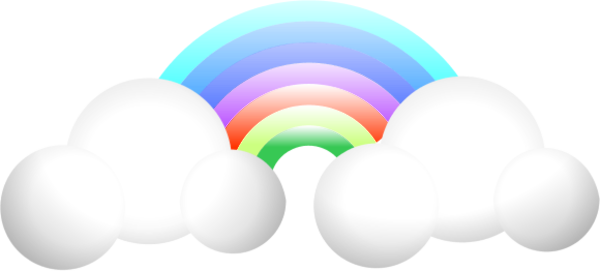 Cloud Rainbow Clipart - Cloud And Rainbow Clipart (600x271)