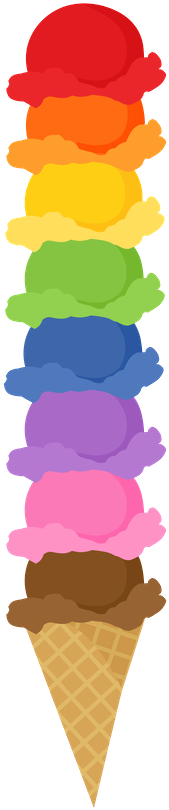Rainbow Food Clipart - Blank Ice Cream Social Flyer (286x838)