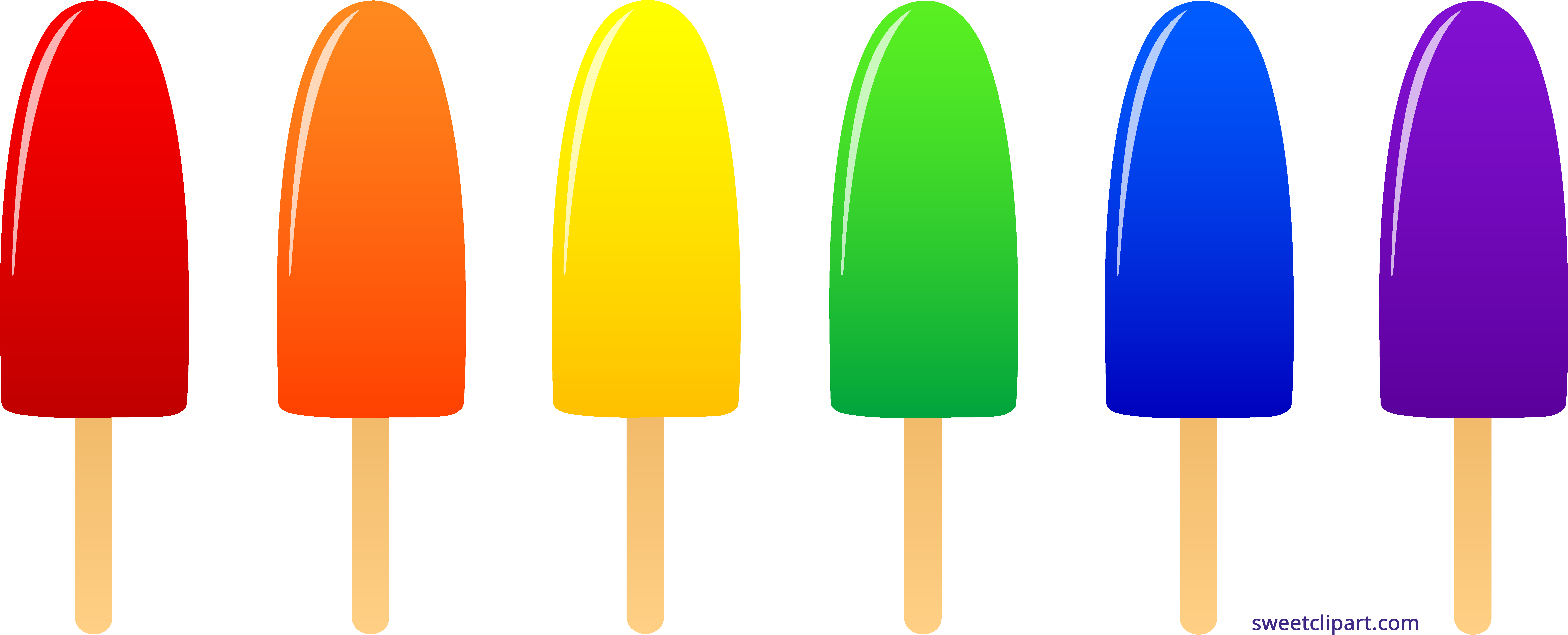 Pop Rainbow Clipart Sweet - Popsicle Clipart (7963x3280)