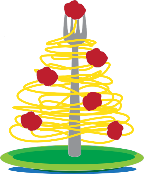 Spaghetti Tree Clip Art At Clker - Christmas Spaghetti And Meatballs (492x597)