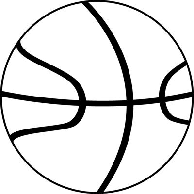 Black And White Basketball Ball Clip Art - White Basketball Clipart (400x400)