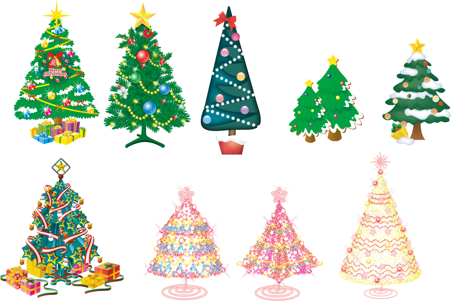 Vector Christmas Tree Collection - Vector Christmas Tree Collection (1667x1667)