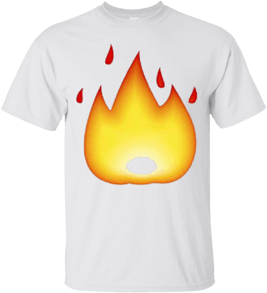 Fire Emoji T-shirt Hot Flame Emoticon On Fire It's - Fire Emoji Transparent (600x600)