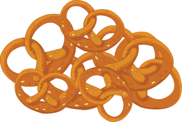 Clip Art Snack Food Late Night - Pretzel Clipart (639x427)