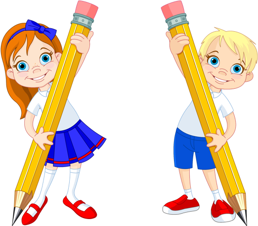 Girl With Pencil Clipart (613x455)