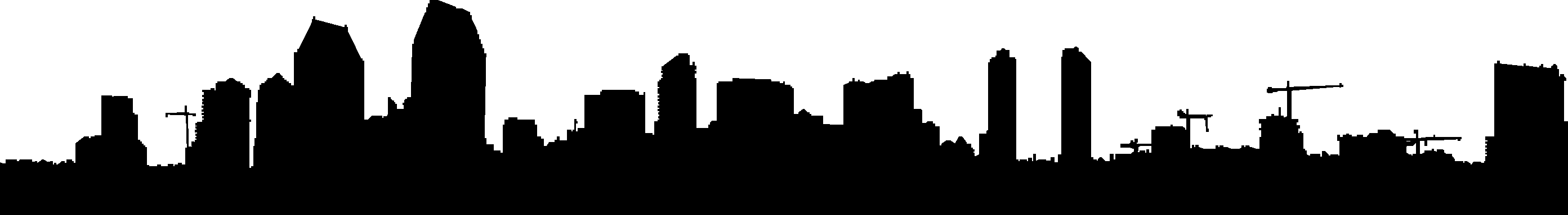 City Skyline Silhouette 02 Vector Eps Free Download, - San Diego Skylien Silhouette (2785x383)