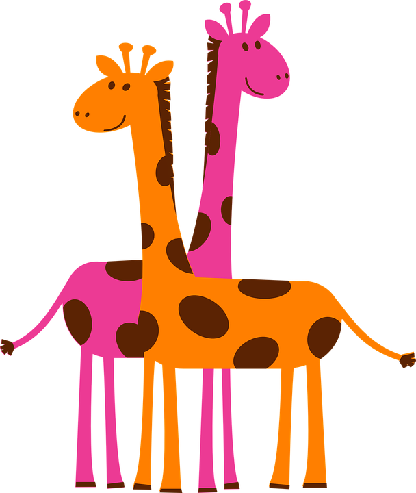Cartoon Campfire 24, Buy Clip Art - Twin Pink Giraffes Twin Duvet (608x720)