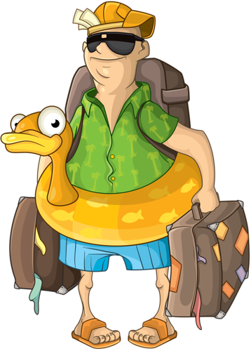 Happy Tourist [преобразованный] - People Traveling Clipart (358x500)