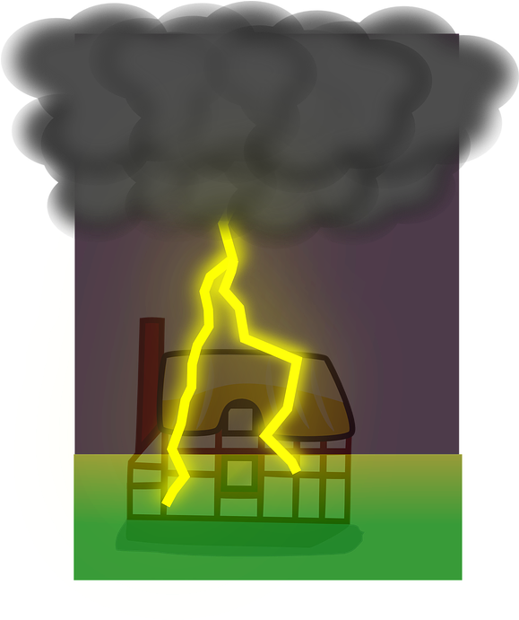 House On Fire Clipart 28, Buy Clip Art - Lightning (578x720)