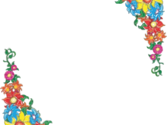 Border Flowers Clip Art - Border Spring Flowers Clipart (640x480)