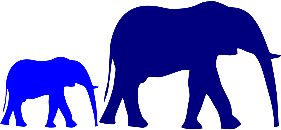 Free Vector Graphic - Baby Elephant Silhouette Transparent Background (960x480)