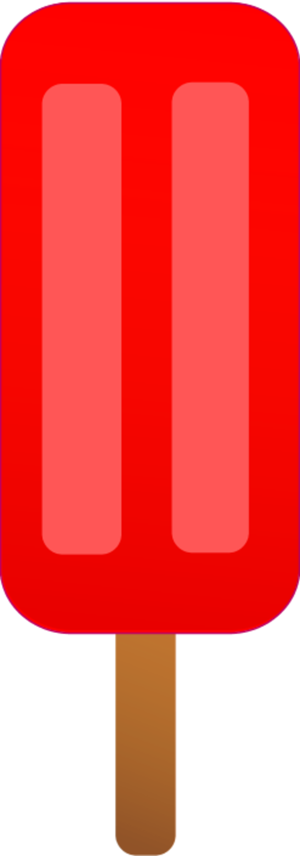 Double Popsicle 1 Stick Vector Clip Art - Red Popsicle Stick Clipart (600x1713)
