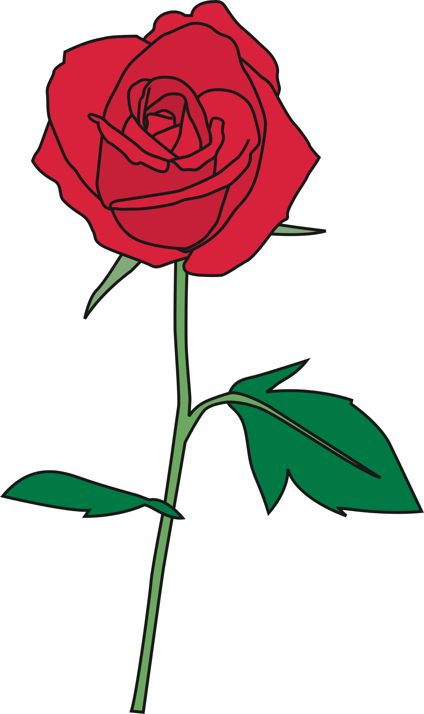 Big Image - バラ 一輪 イラスト (1425x2397)
