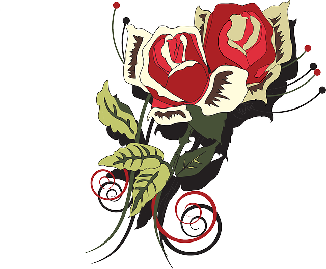 Roses, Decoration, Flower, Bouquet, Bunch Sponsored - Rangkaian Bunga Mawar Vektor (640x528)