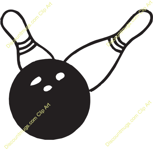Clipart 10541 Bowling Ball With Two Pins Bowling Ball - Bowling Ball (500x500)