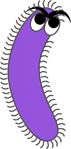 Modified Funny Bacteria Clip Art At Clker - Purple Bacteria Clipart (282x592)