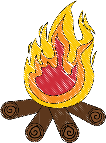 Isolated Wood Camp Fire - Vector Graphics (550x550)