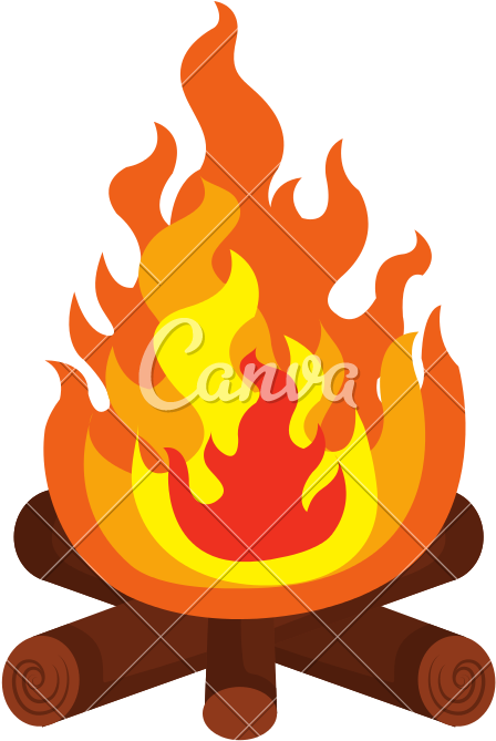 Campfire Flame Isolated Icon - Vector Graphics (800x800)