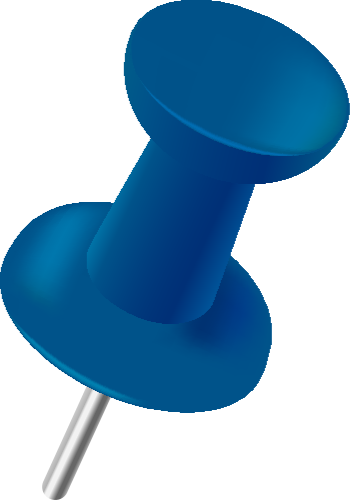 Pin Navy Blue - Blue Push Pin Png (350x500)