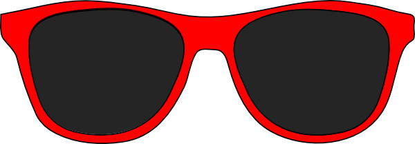 Goggles Clipart Red Sunglass - Red Sunglasses Clipart (600x209)