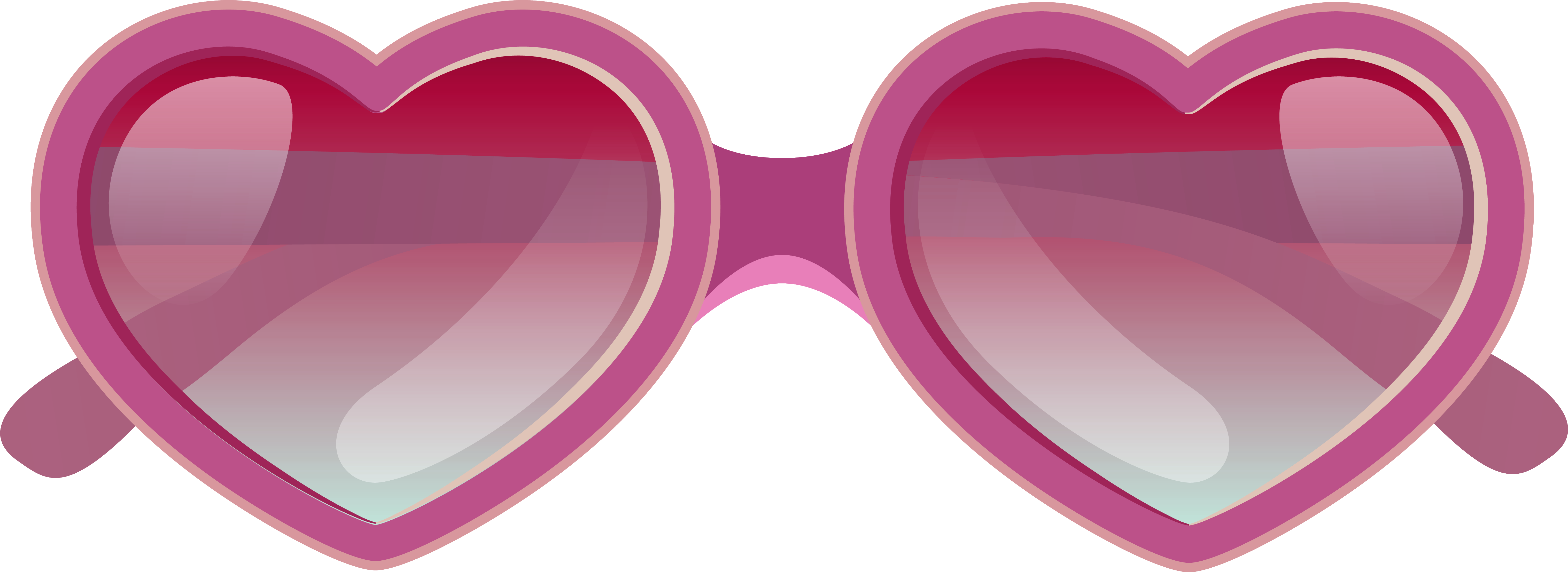 Pink Heart Sunglasses Png Clipart Image - Pink Sunglass Clip Art (6127x2327)