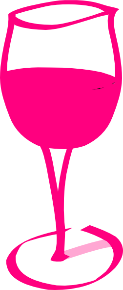 Glasses Clipart Pink Glass - Wine Glass Clip Art (252x591)