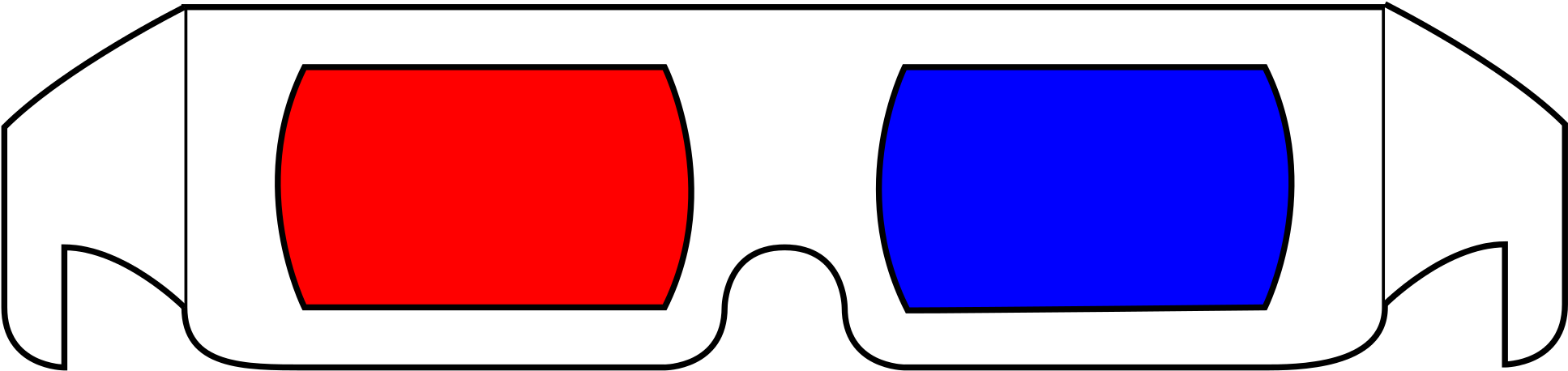 3d Glasses Red Blue - 3d Glasses Red Blue (2000x519)