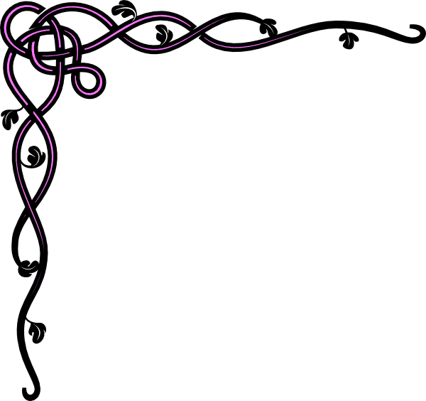 Black & Pink Vine Border Clip Art At Clker - Clip Art Borders Transparent (600x564)