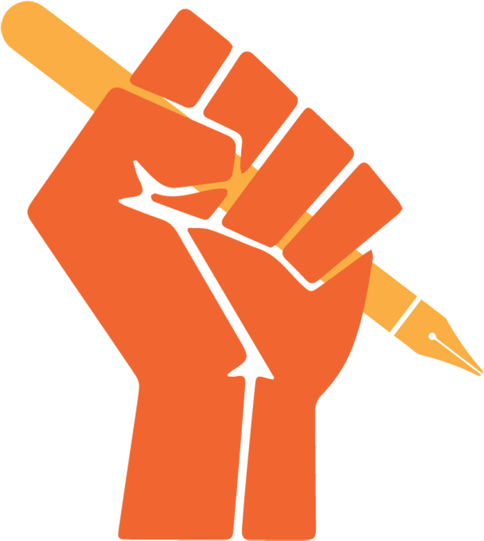 Illustration Of A Hand Holding Pen, In A Powerful Fist - Black Power Fist (715x800)