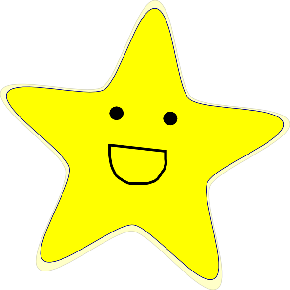 Happy Star Cliparts - Star With A Black Background (594x595)