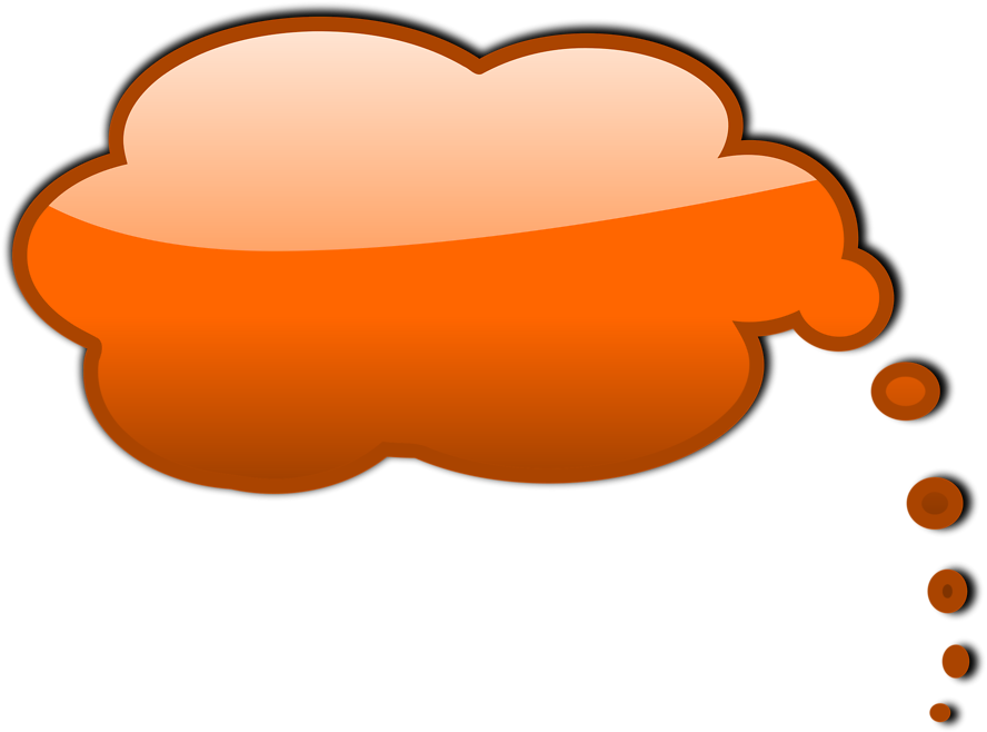 Bubbles Clip Art 11, - Orange Thought Bubble (958x706)