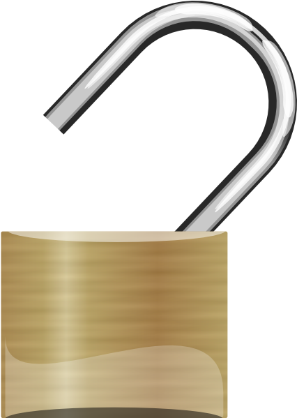 Open Padlock Clip Art At Clker - Unlocked Clipart (552x598)